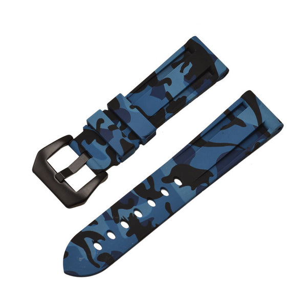 Blue Camo Rubber Strap