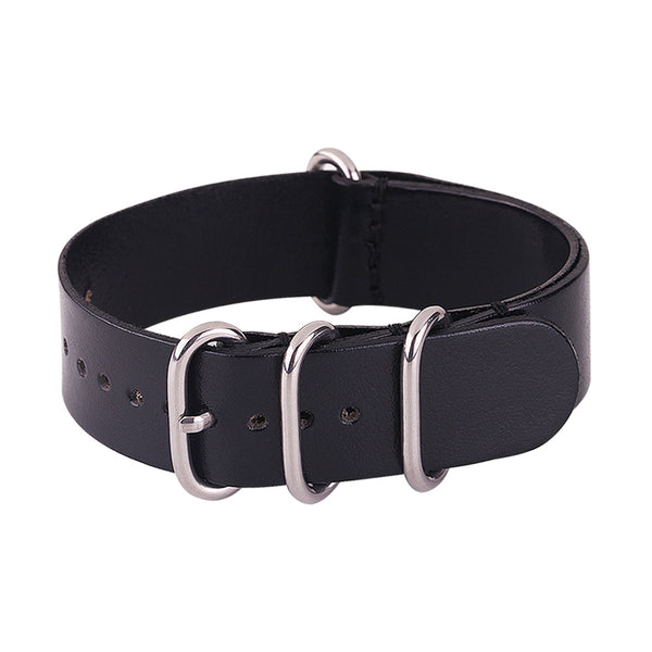 Black Leather Nato Strap